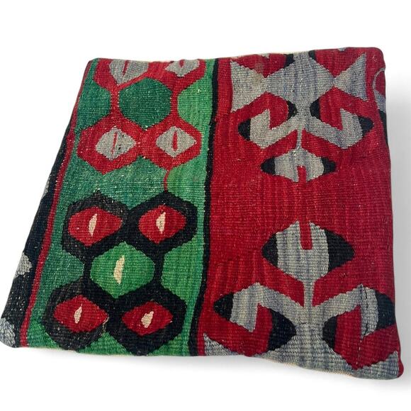Kilims Pillow Cover Woven Tapestry Rug  geometric pattern Cushion Artisan - Picture 1 of 6